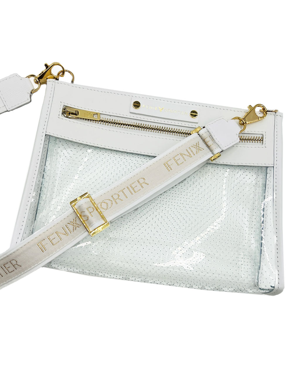 Front Row Clear Crossbody Bag in White