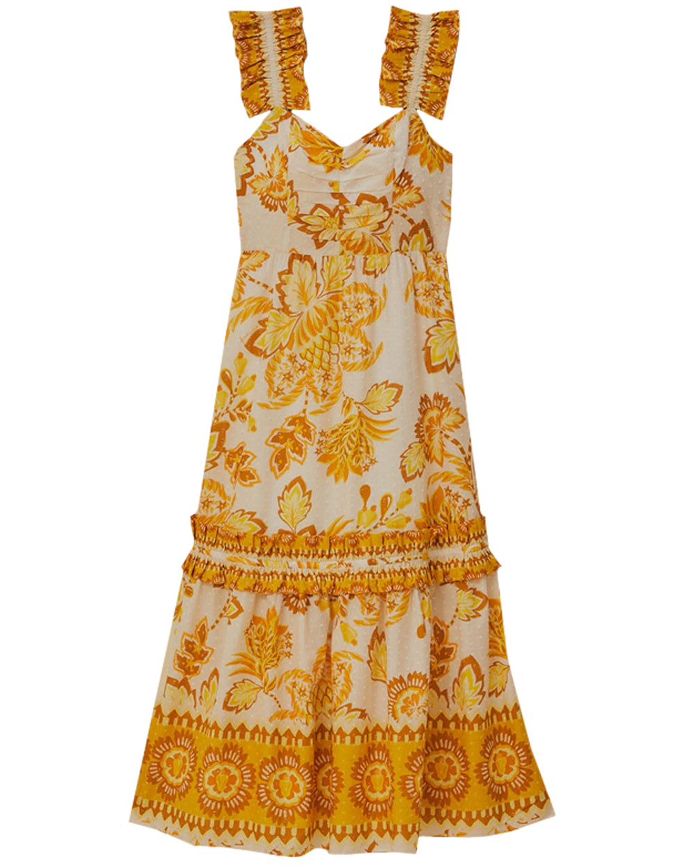 Aura Cream Floral Maxi Dress