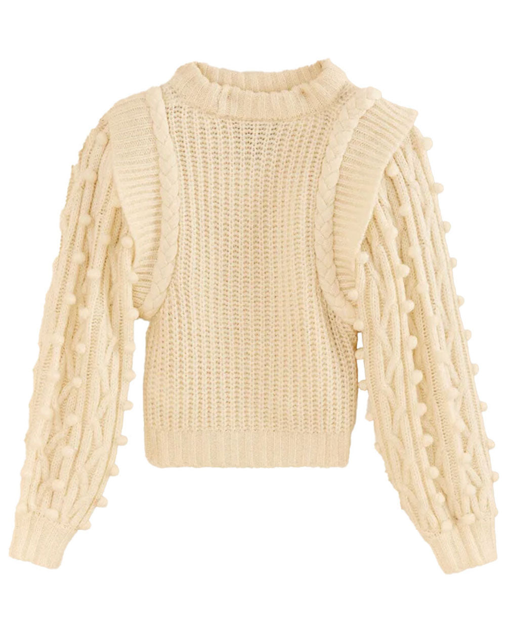 Off-White Braided Puff Sleeve Sweater