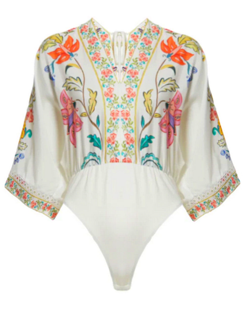 Off White Floral Insects Bodysuit
