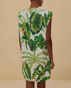 Off White Tropical Forest T-Shirt Dress