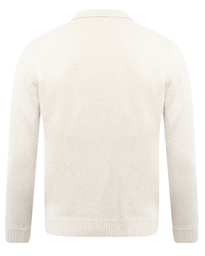 Beige Cashmere Quarter Zip Sweater