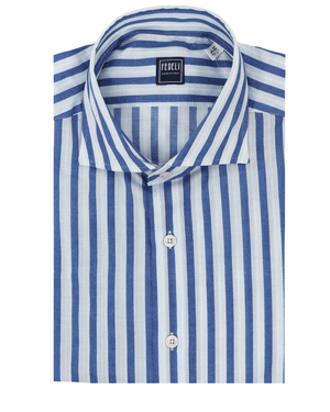 Blue and White Striped Sportshirt