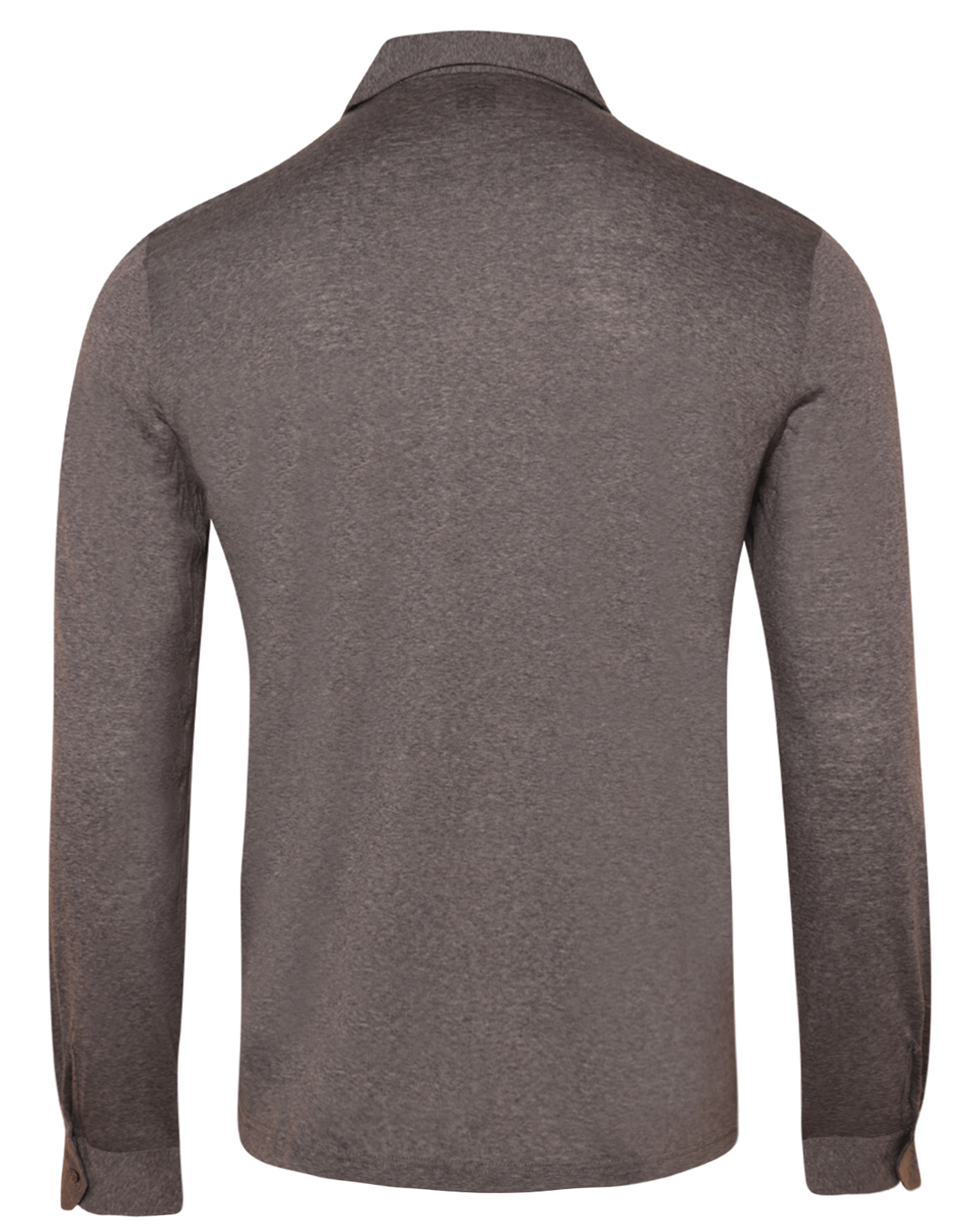 Grey Wool Jersey Three Button Polo