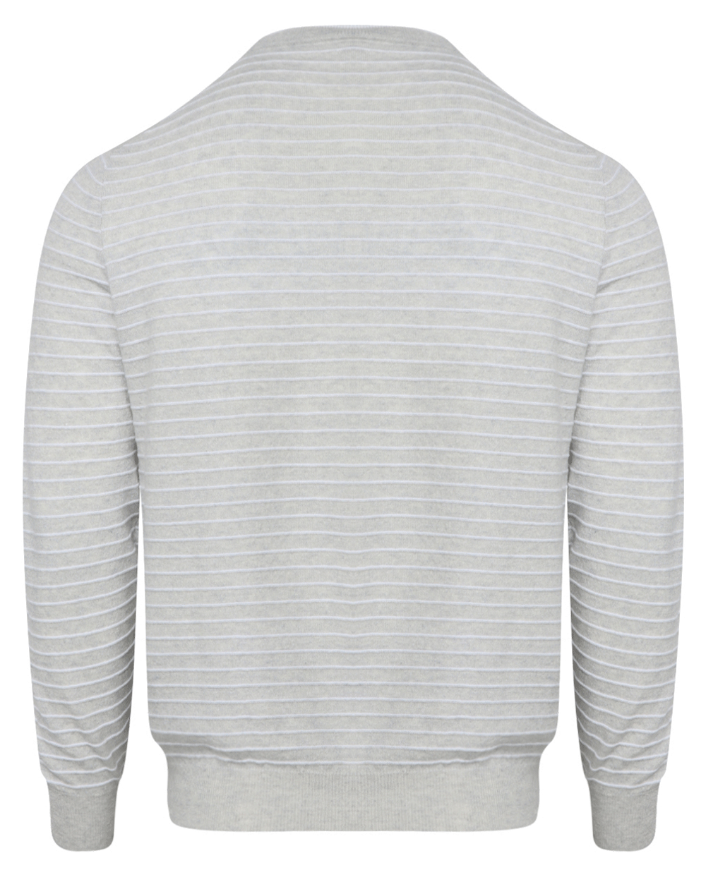 Grey and White Striped Bicolor Sweater