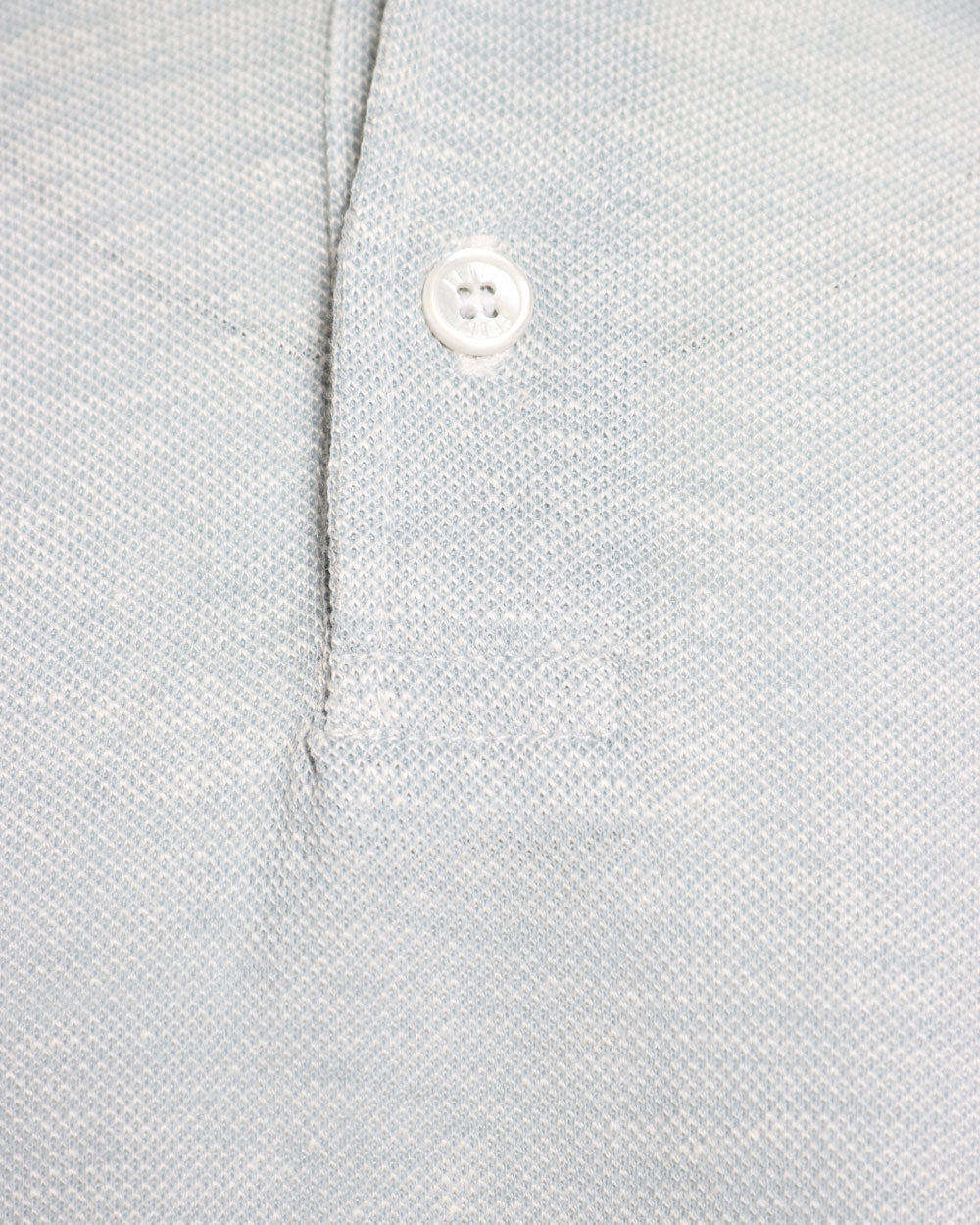 Heathered Blue Linen Blend Short Sleeve Polo