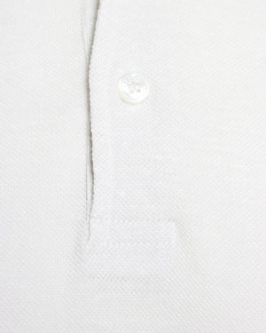 Heathered Light Grey Linen Blend Short Sleeve Polo
