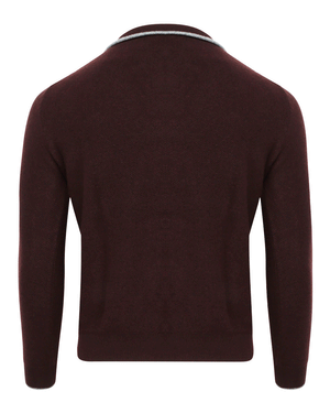 Maroon Cashmere Quarter Zip Sweater