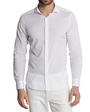 White Long Sleeve Sportshirt