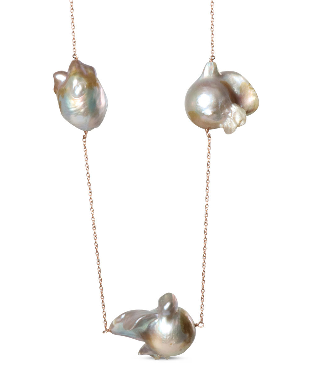 Five Station Baroque Pearl Necklace