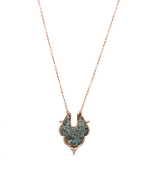 Rose Gold Hematite Sharp Edge Pendant Necklace