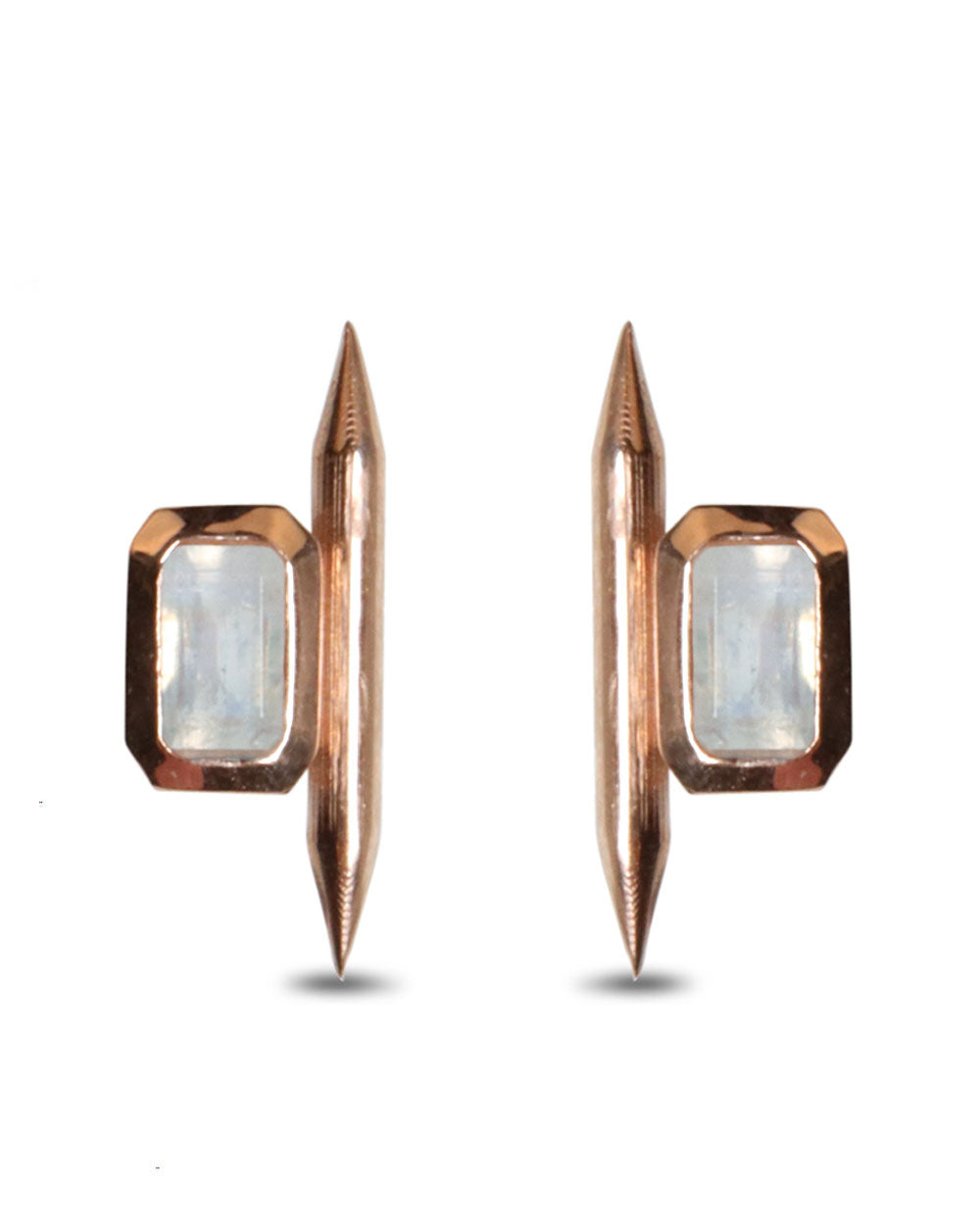 Rose Gold Moonstone Spike Earring