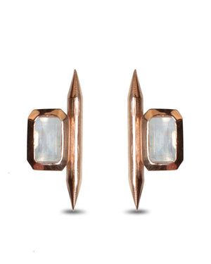 Rose Gold Moonstone Spike Earring