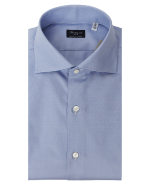 Blue Herringbone Dress Shirt