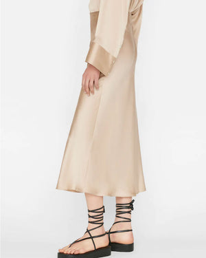 Bias Silk Midi Skirt