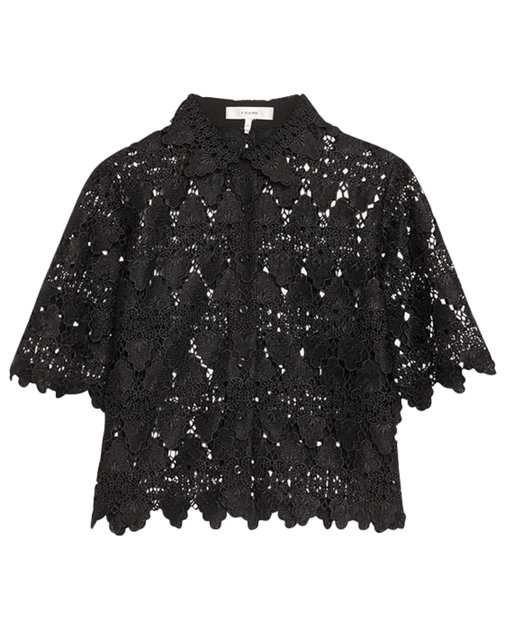 Black Lace Button Up Shirt