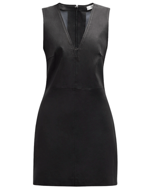 Black Leather Keyhole Dress