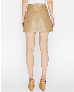 High N Tight Leather Skirt in Light Camel