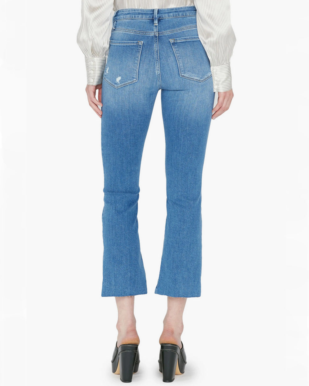 Frame Le Crop Raw Stagger Chew Mini Bootcut Jean in Drizzle – Stanley ...