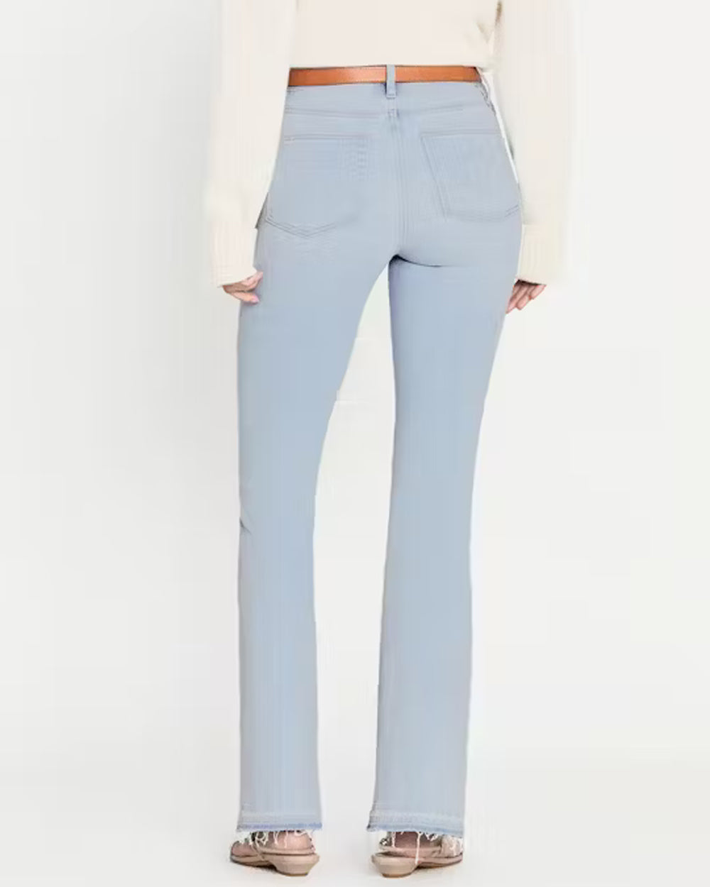 Le Easy Flare Fray Hem Slit Jean in Clarity