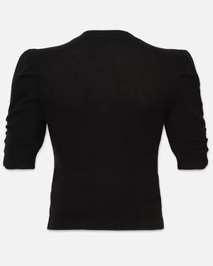 Noir Cashmere Ruched Short Sleeve Sweater