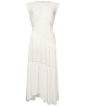 White Gathered Lace Dress