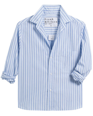 Blue Stripe Silvio Untuckable Button Up Shirt