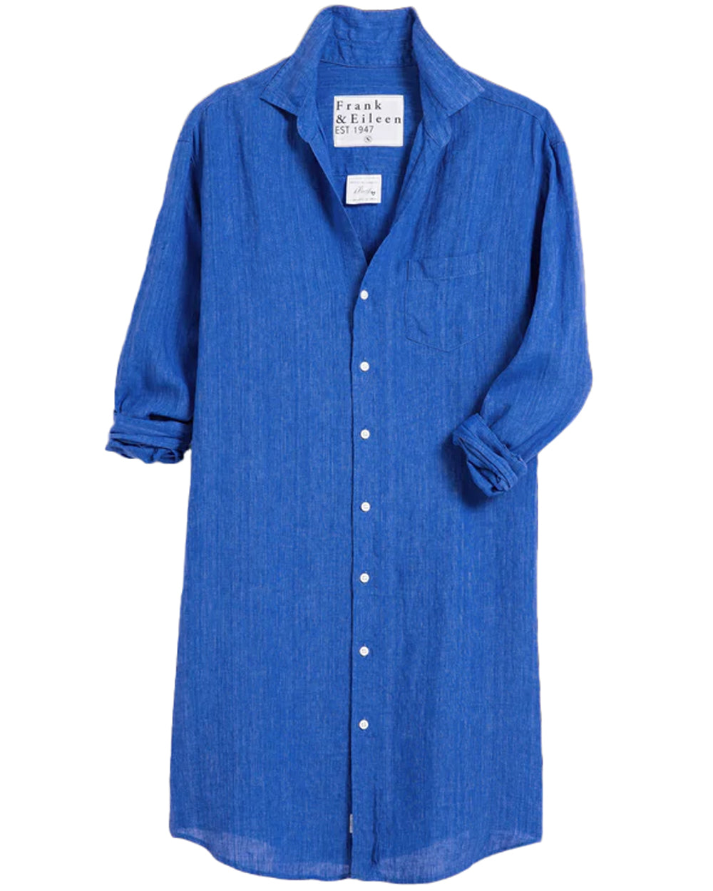 Bright Blue Linen Mary Shirt Dress