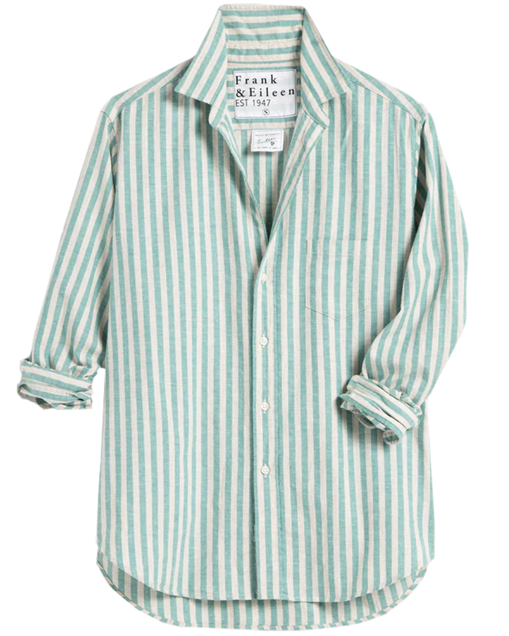 Green and Sand Stripe Eileen Button Up Shirt