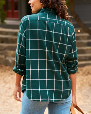 Green Windowpane Plaid Eileen Button Up Shirt