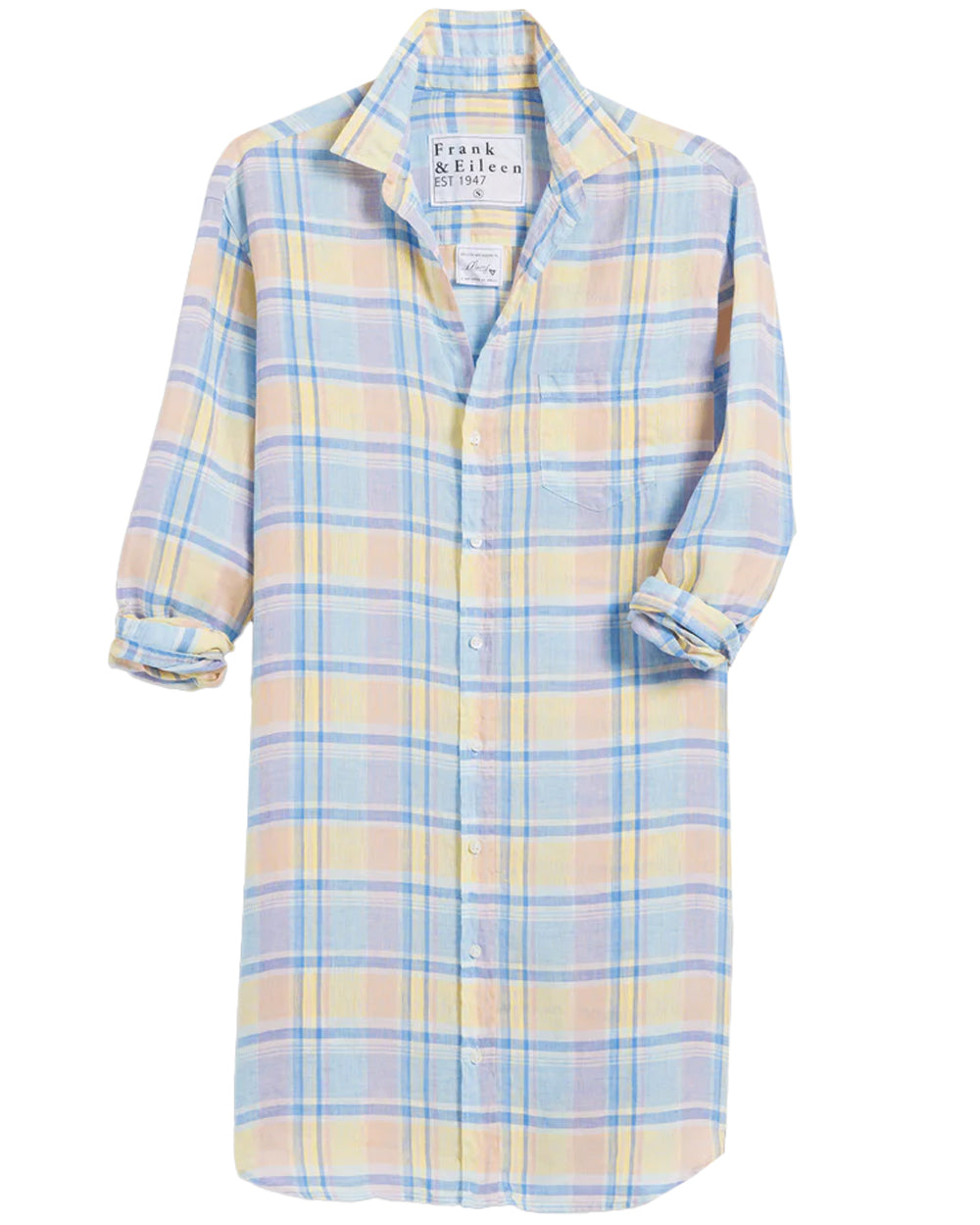 Multicolor Plaid Linen Mary Shirt Dress