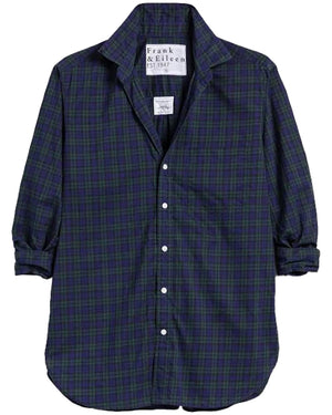 Navy and Green Plaid Joedy Button Up Shirt