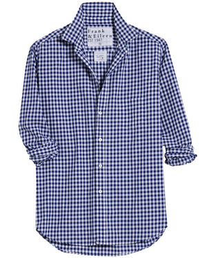 Navy Check Eileen Button Up Shirt