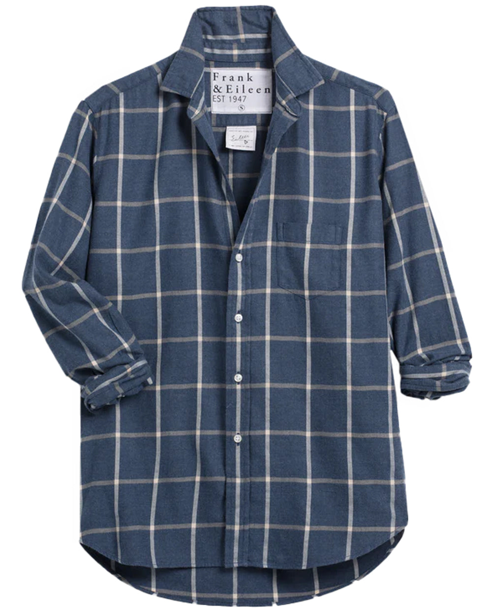 Navy Windowpane Eileen Button Up Shirt