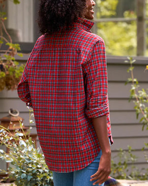 Red Micro Plaid Eileen Button Up Shirt