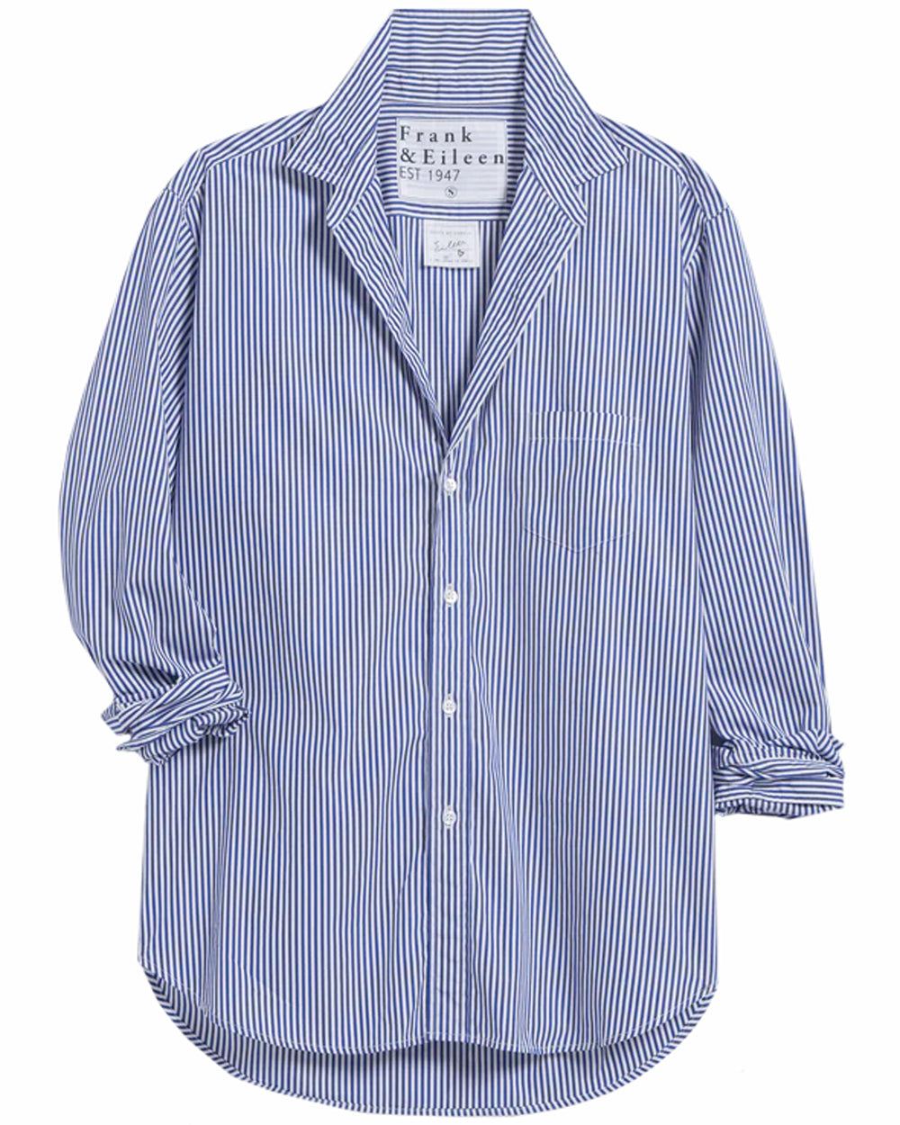 Thin Navy Stripe Eileen Button Up Shirt