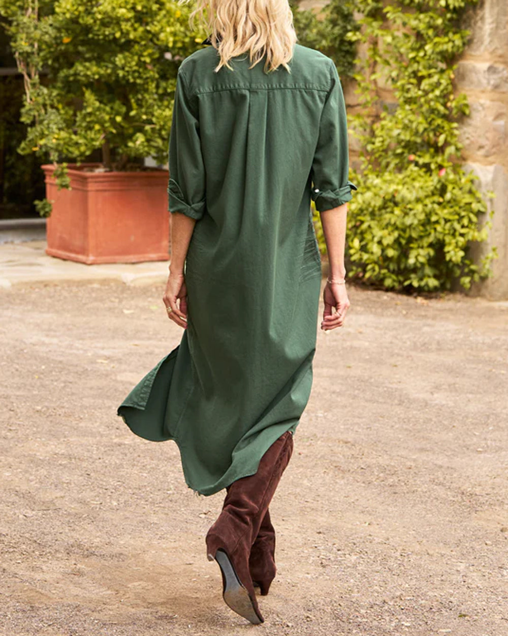 Vintage Green Rory Maxi Shirtdress