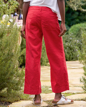 Wexford Linen Trouser in Double Decker Red