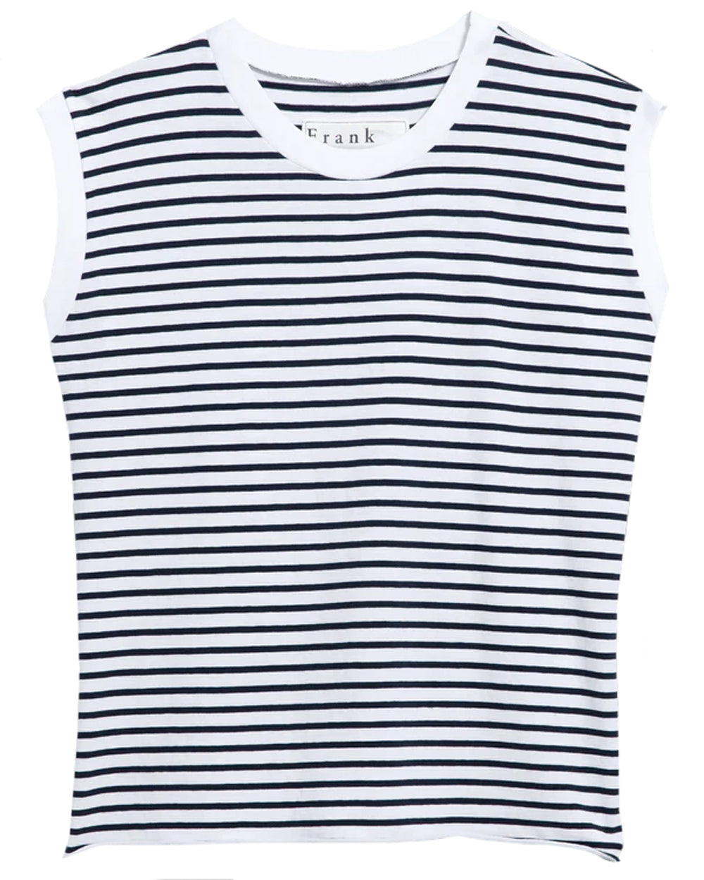 White and British Royal Navy Stripe Vintage Aiden Muscle Tee