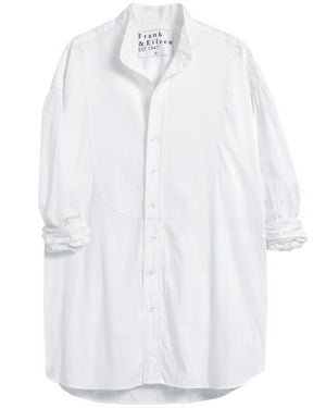 White Collarless Victoria Button Up Shirt