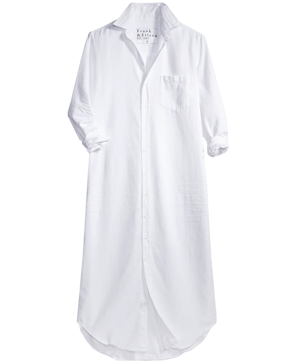 White Tattered Denim Rory Maxi Shirt Dress