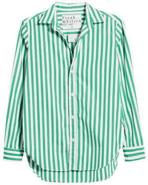 Wide Green Stripe Frank Button Up Shirt