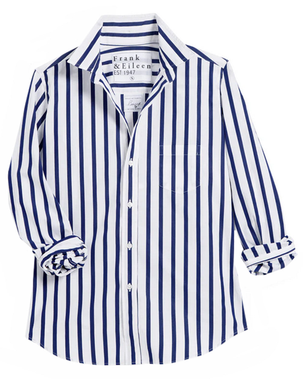 Wide Navy Stripe Barry Button Up Shirt