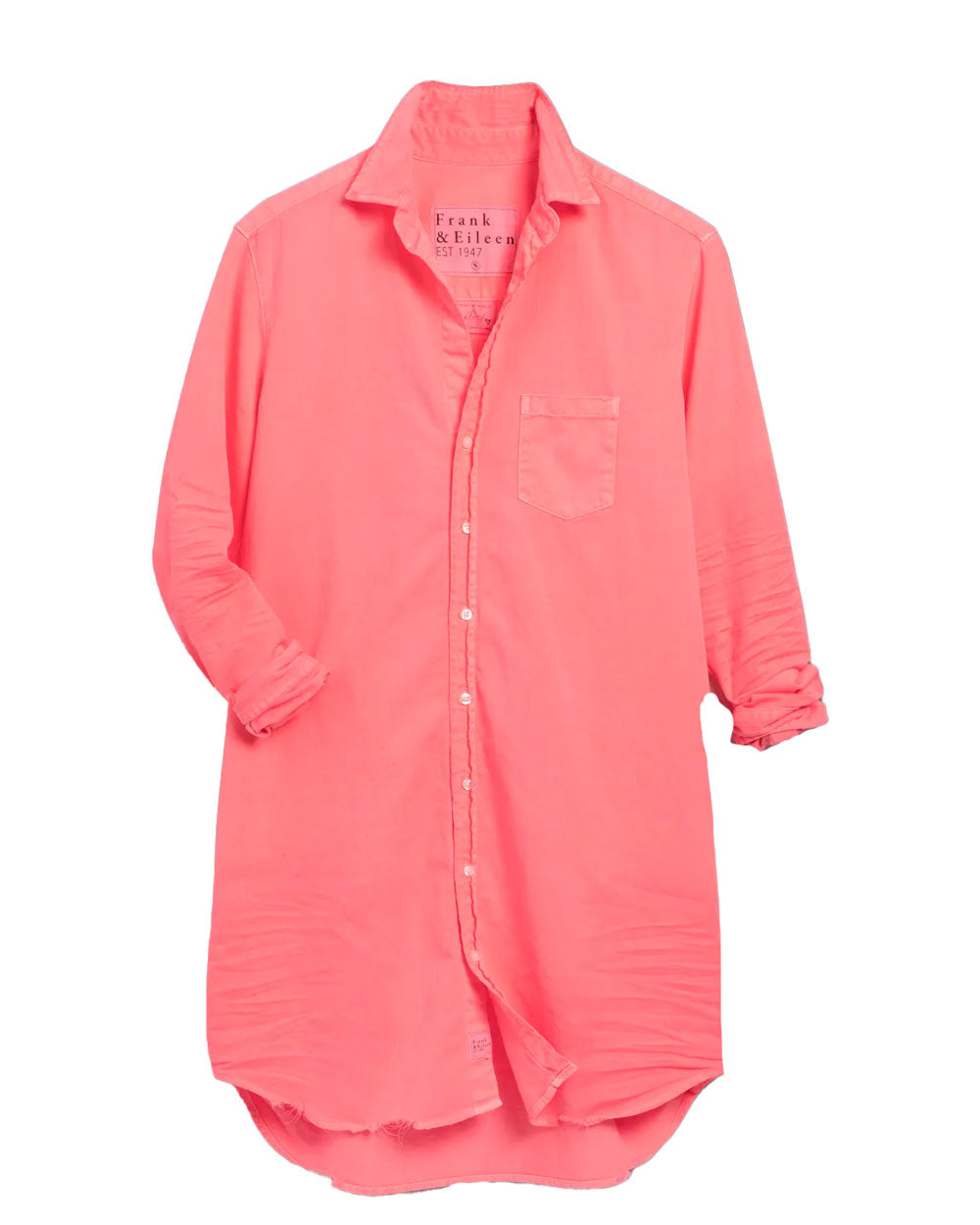 Neon Pink Mary Classic Shirt Dress