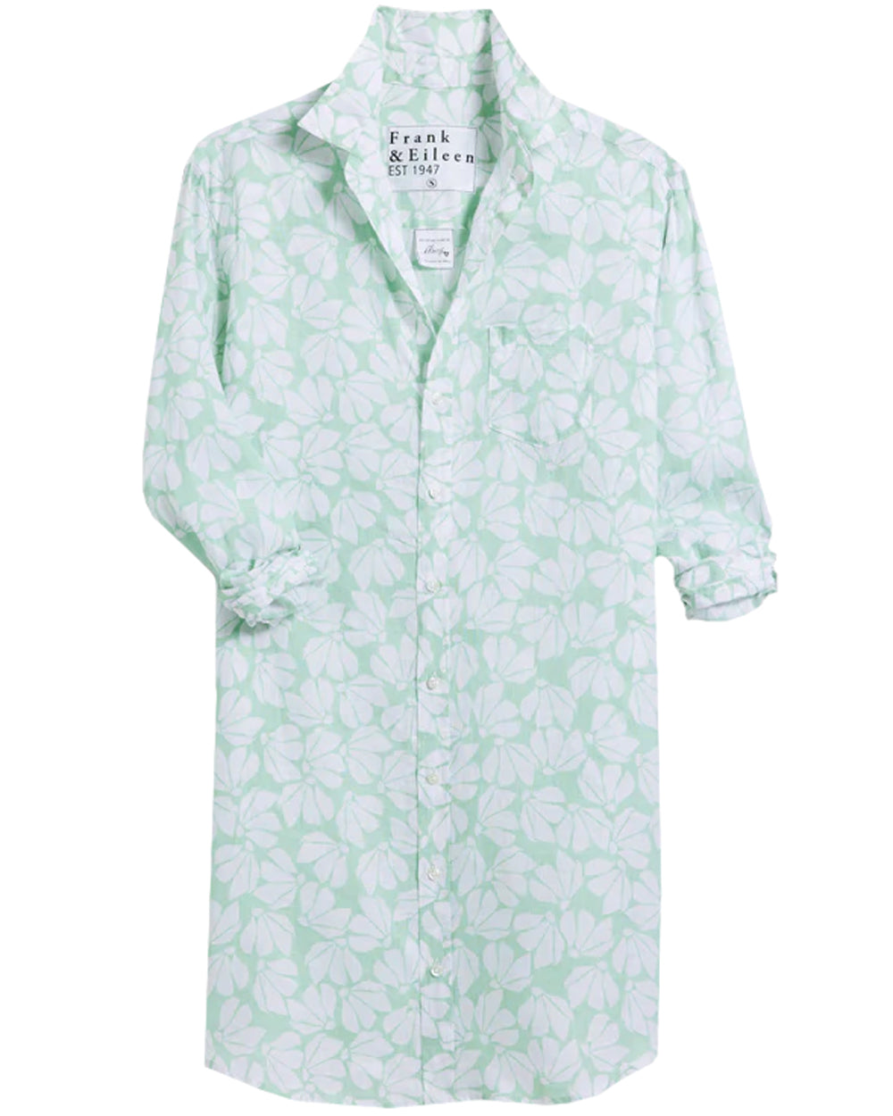 Mint Floral Linen Mary Shirt Dress