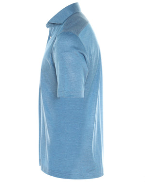Aqua Blue Cotton Knit Short Sleeve Polo