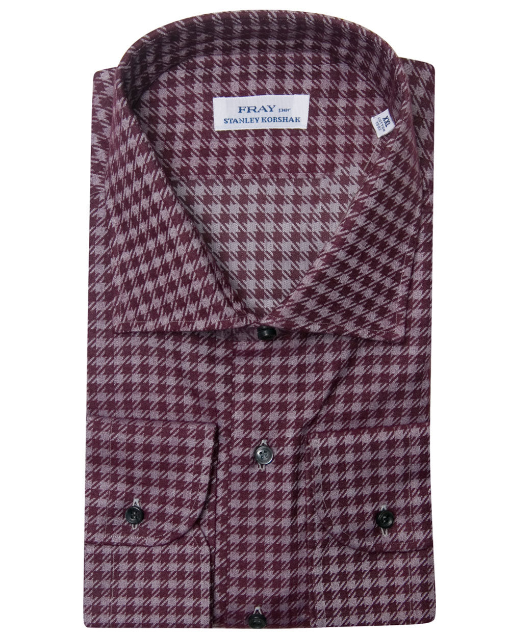 Bordeaux Houndstooth Check Sportshirt
