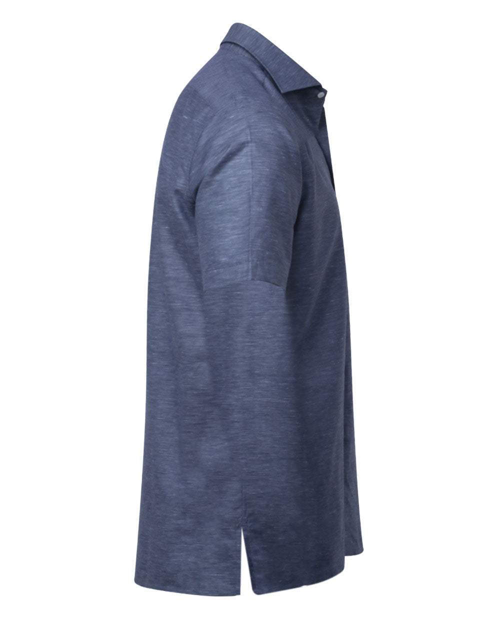 Dark Blue Heathered Short Sleeve Sportshirt