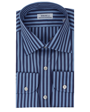 Deep Indigo Striped Byron Dress Shirt