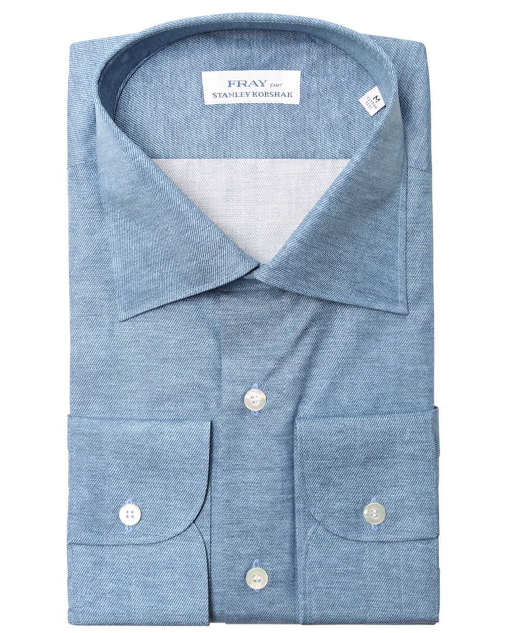 Fray Denim Blue Cotton Dress Shirt – Stanley Korshak